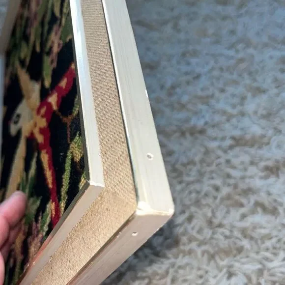 Vintage Cross Stitch Framed Tapestry Birds 11x15 Frame - Picture 8 of 10